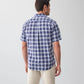 Navy Casual Cotton Slub Short Sleeve Shirt