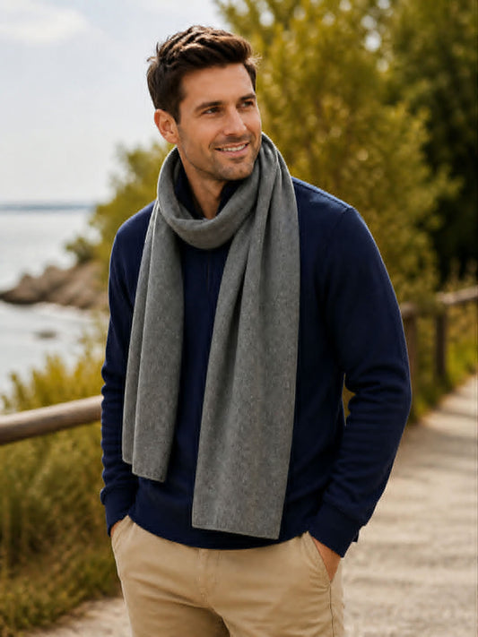 Lambs Wool Grey Marle Scarf