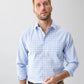Blue Non Iron Twill Check Long Sleeve Shirt