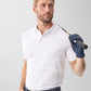 White Pique Striped Polo
