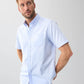 Sky Blue Easy Care Dobby Check  Short Sleeve Shirt