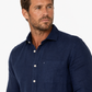 Navy Pure Linen Long Sleeve Shirt