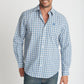 Mens Cotton Check Shirt Khaki/Blue Check