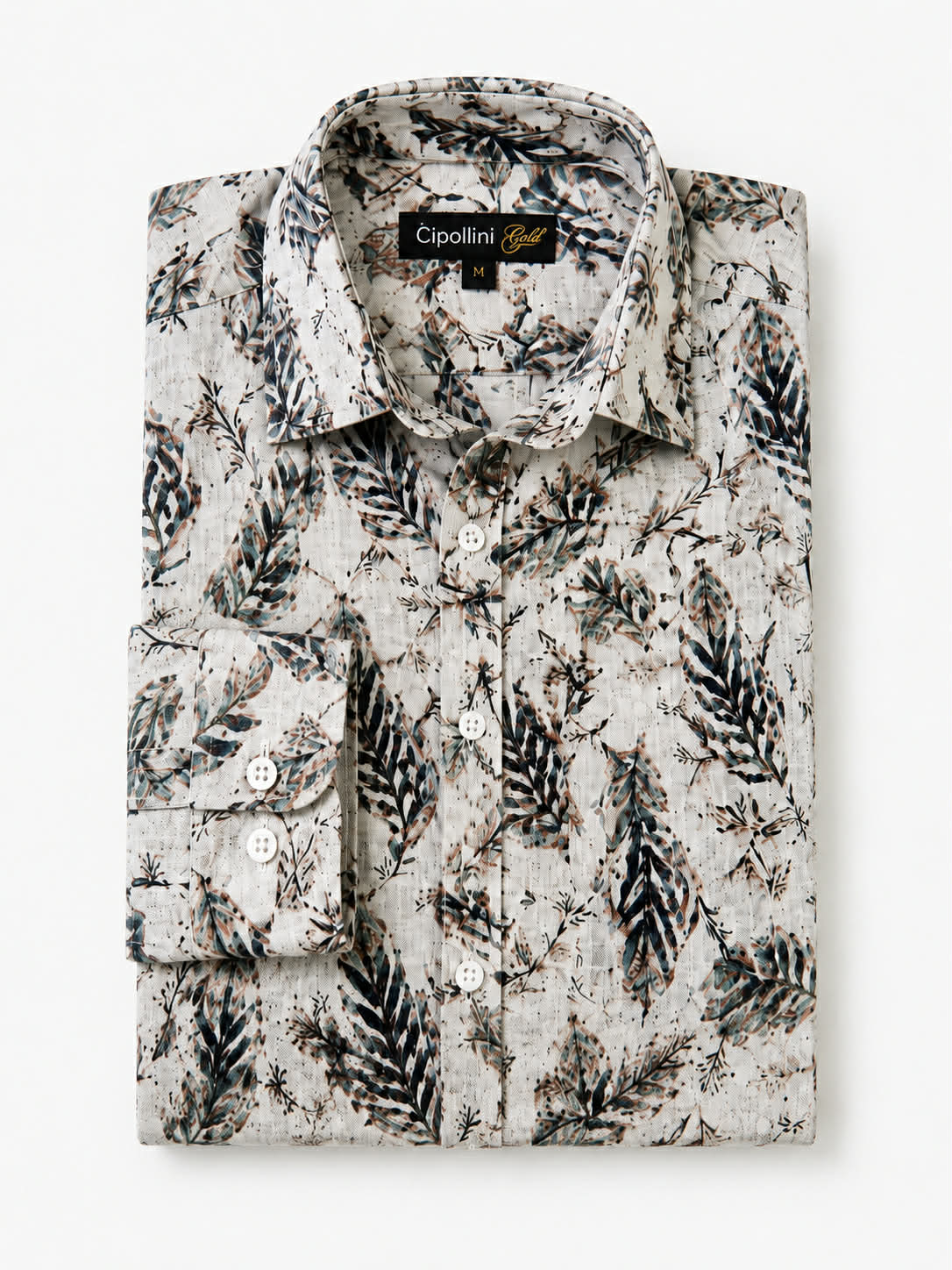 Autumn Leaves Bamboo Linen Long Sleeve Shirt