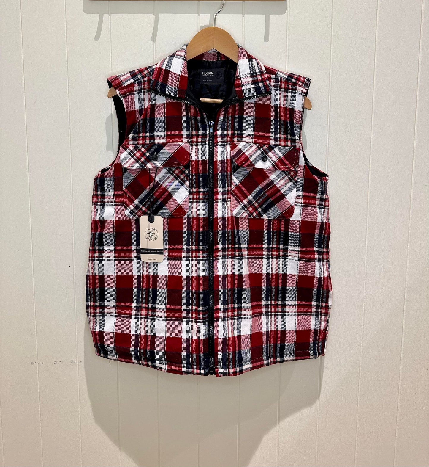 Red Check Quilted Vest