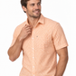 Orange Gingham Short Sleeve Cotton Shirt