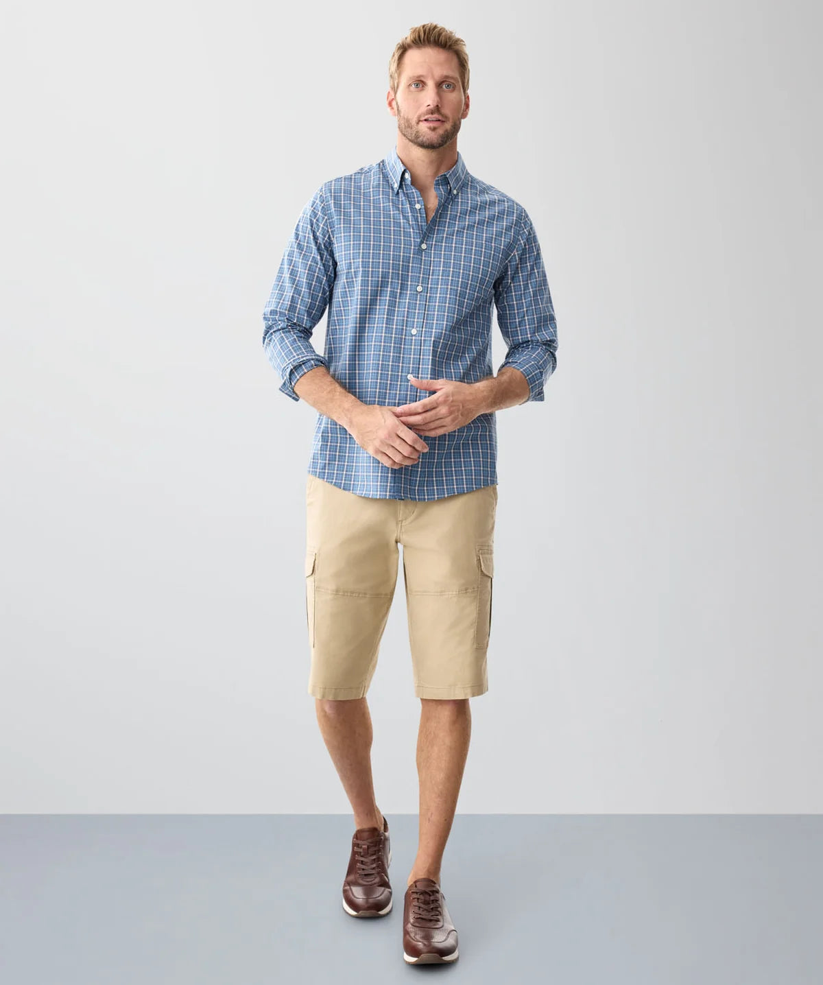 Denim Easy Care Multi Check Long Sleeve Shirt