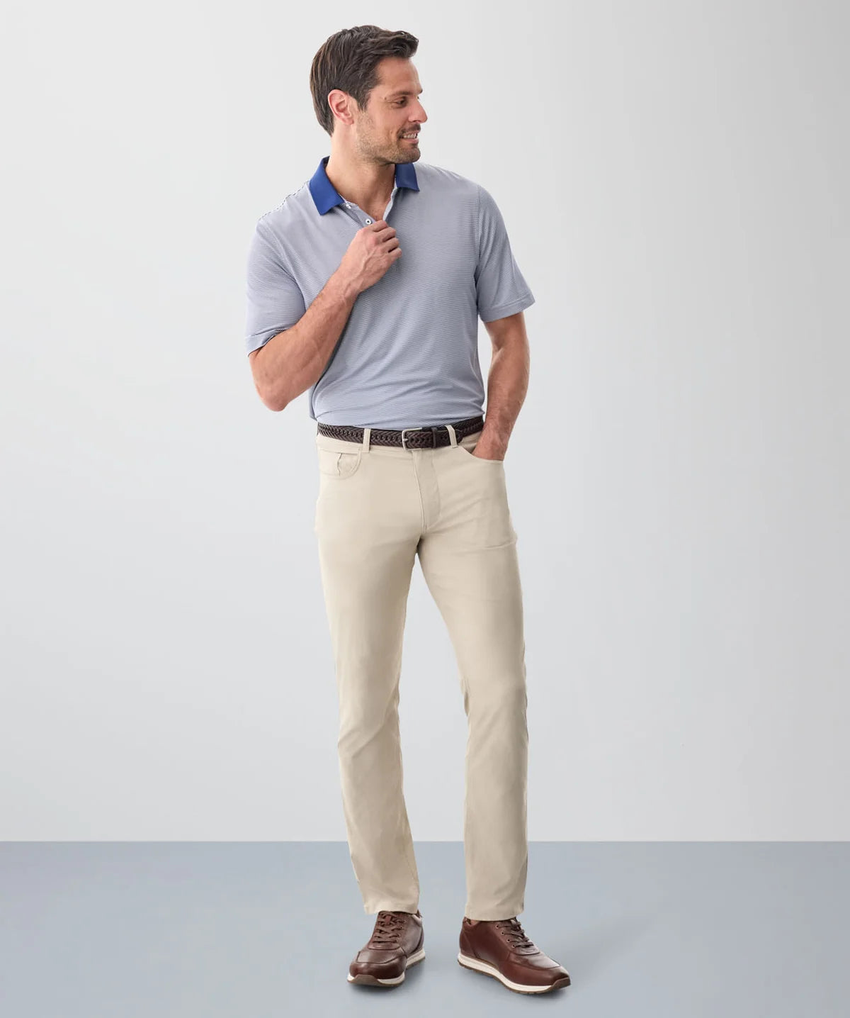 Dark Navy Gazflex Stripe Polo