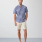 Navy Casual Cotton Slub Short Sleeve Shirt