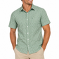 Green Gingham Short Sleeve Cotton Shirt