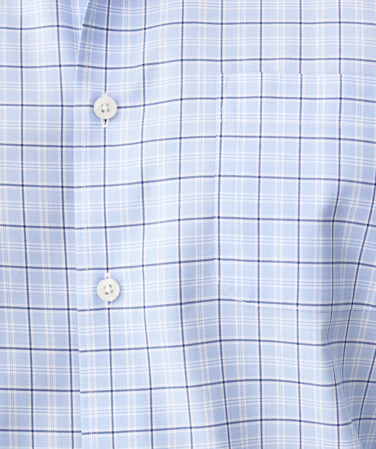 Blue Non Iron Twill Check Long Sleeve Shirt