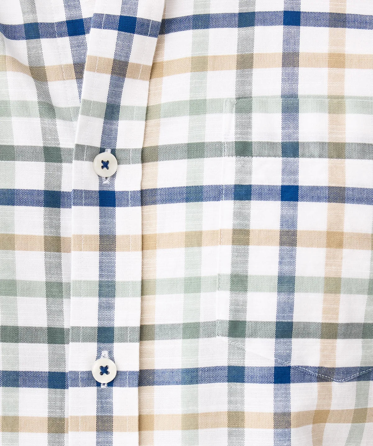 Multi Casual Slub Short Sleeve Check Shirt