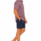 Burgundy Gingham Short Sleeve Cotton Shirt