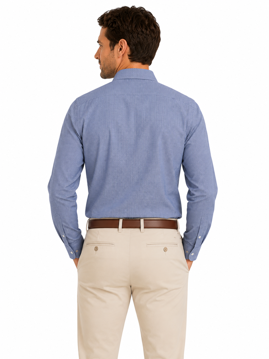 Denim Self Patterned Long Sleeve Shirt