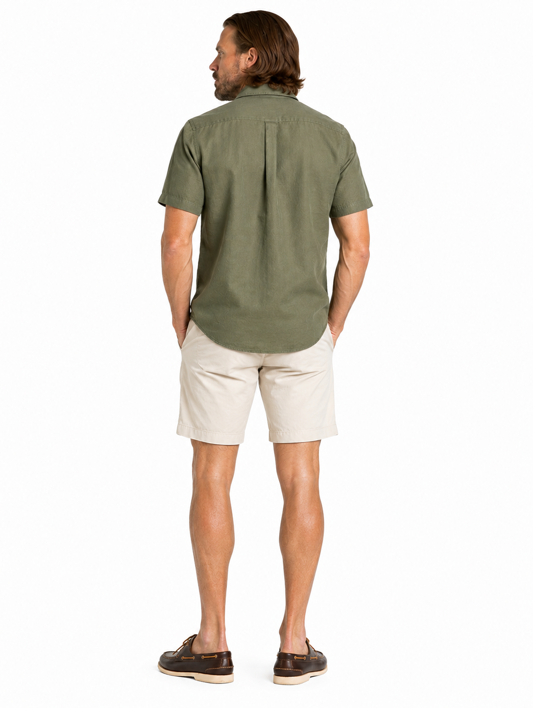 Khaki Short Sleeve Linen Shirt