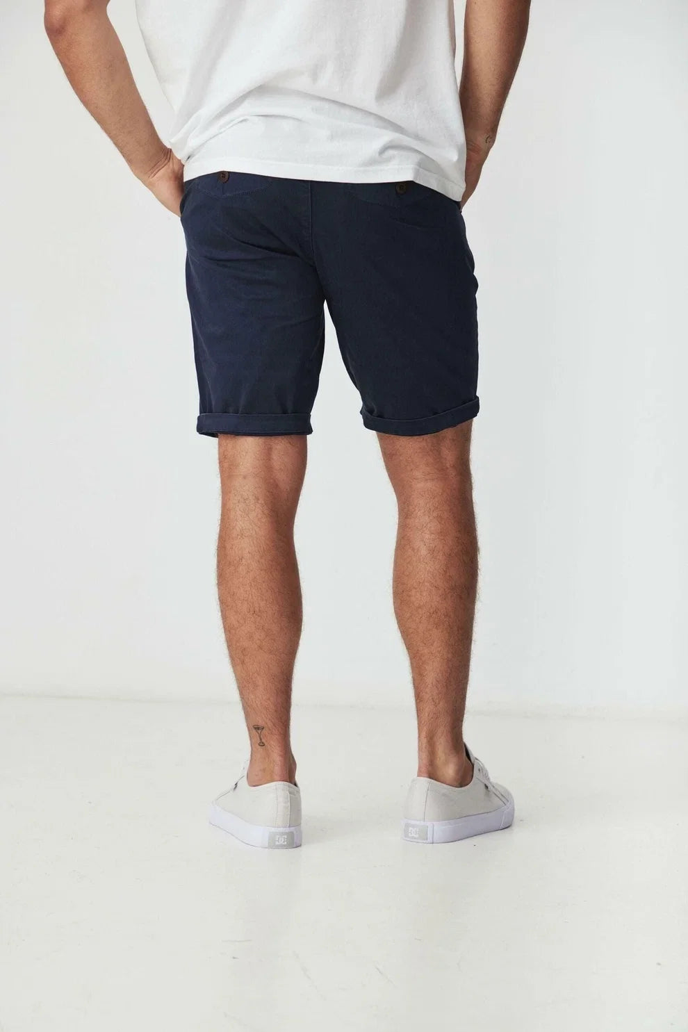 Navy Stretch Chino Shorts