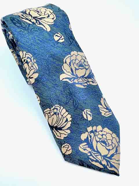 Navy Gold Floral Tie