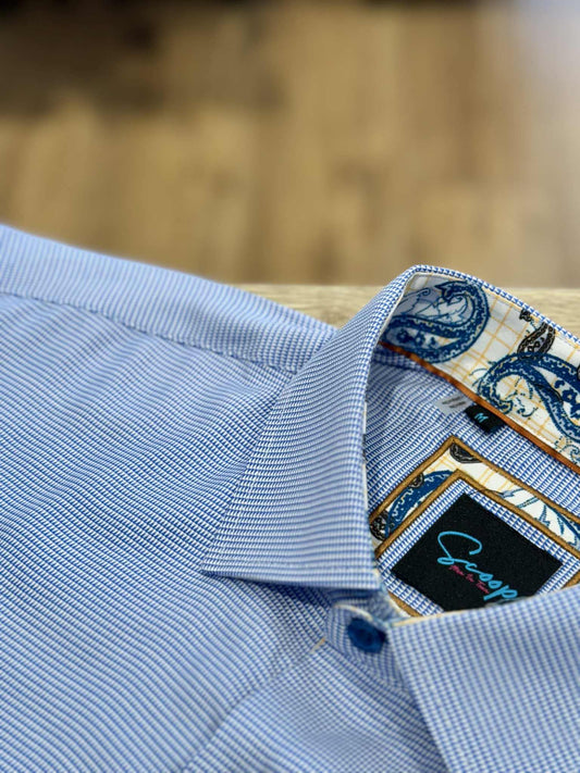 Sky Blue Fine Print Shirt