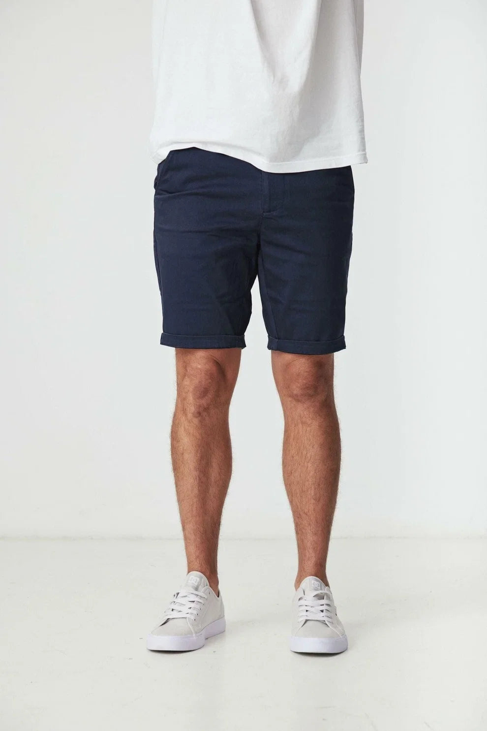 Navy Stretch Chino Shorts