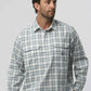 Beige Navy Double Pocket Shirt