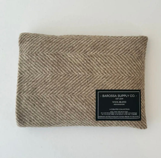 Herringbone Wool Blend Heat Pack - Natural