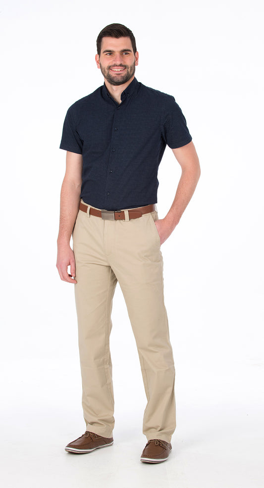 Beige Comfort Waist Trousers