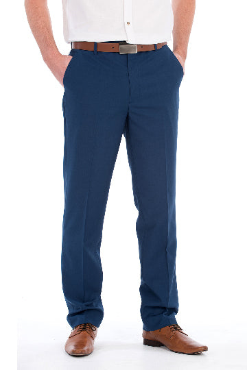 French Blue Wool Trousers