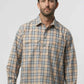 Brown Navy Half Placket Double Pocket Shirt