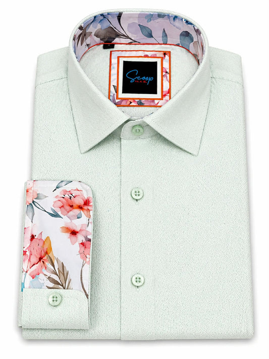 Mint Green Long Sleeve Stretch Shirt