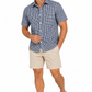Navy Gingham Short Sleeve Cotton Shirt