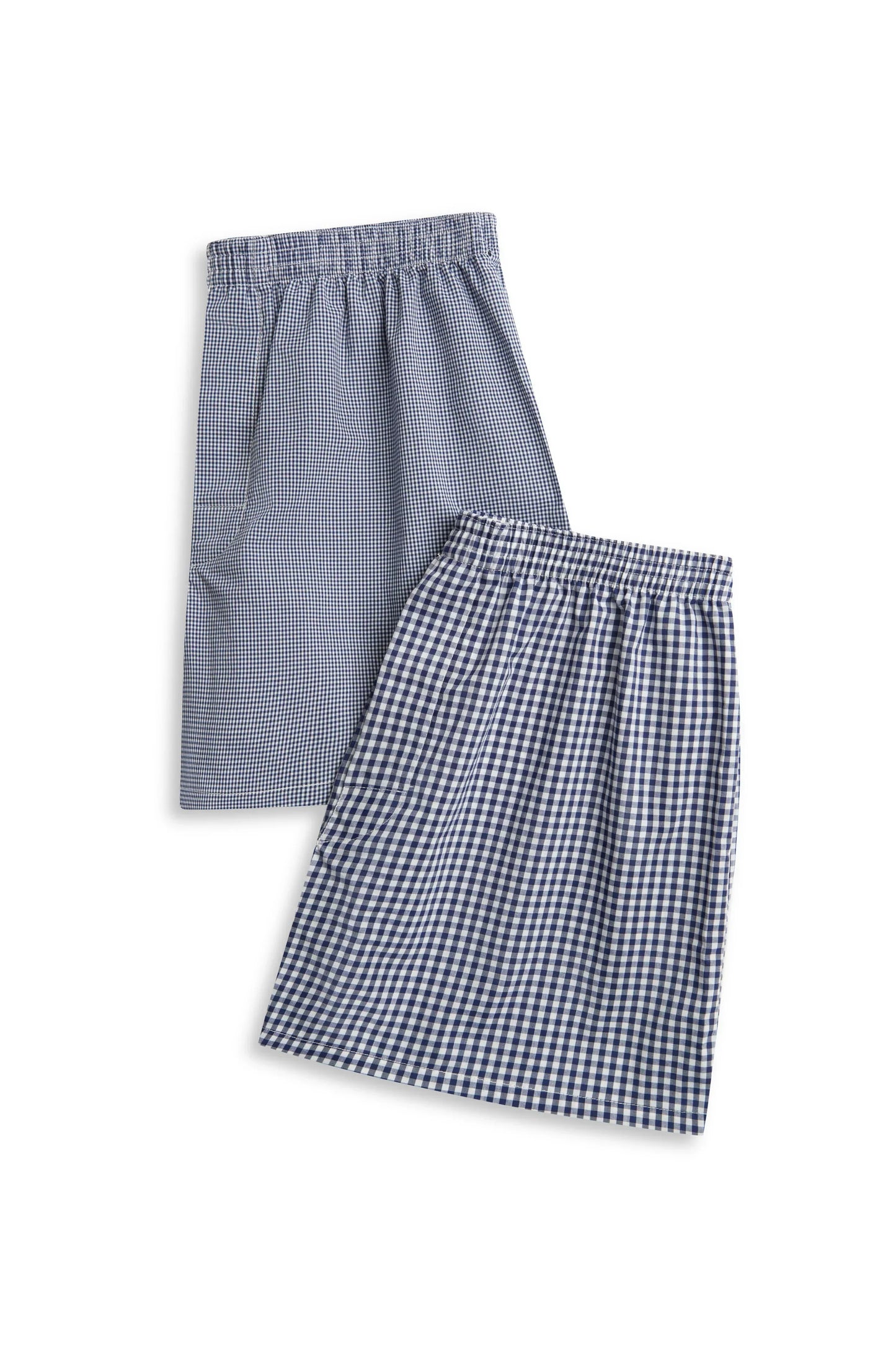 Navy Checks Cotton 2 Pack Boxer Shorts