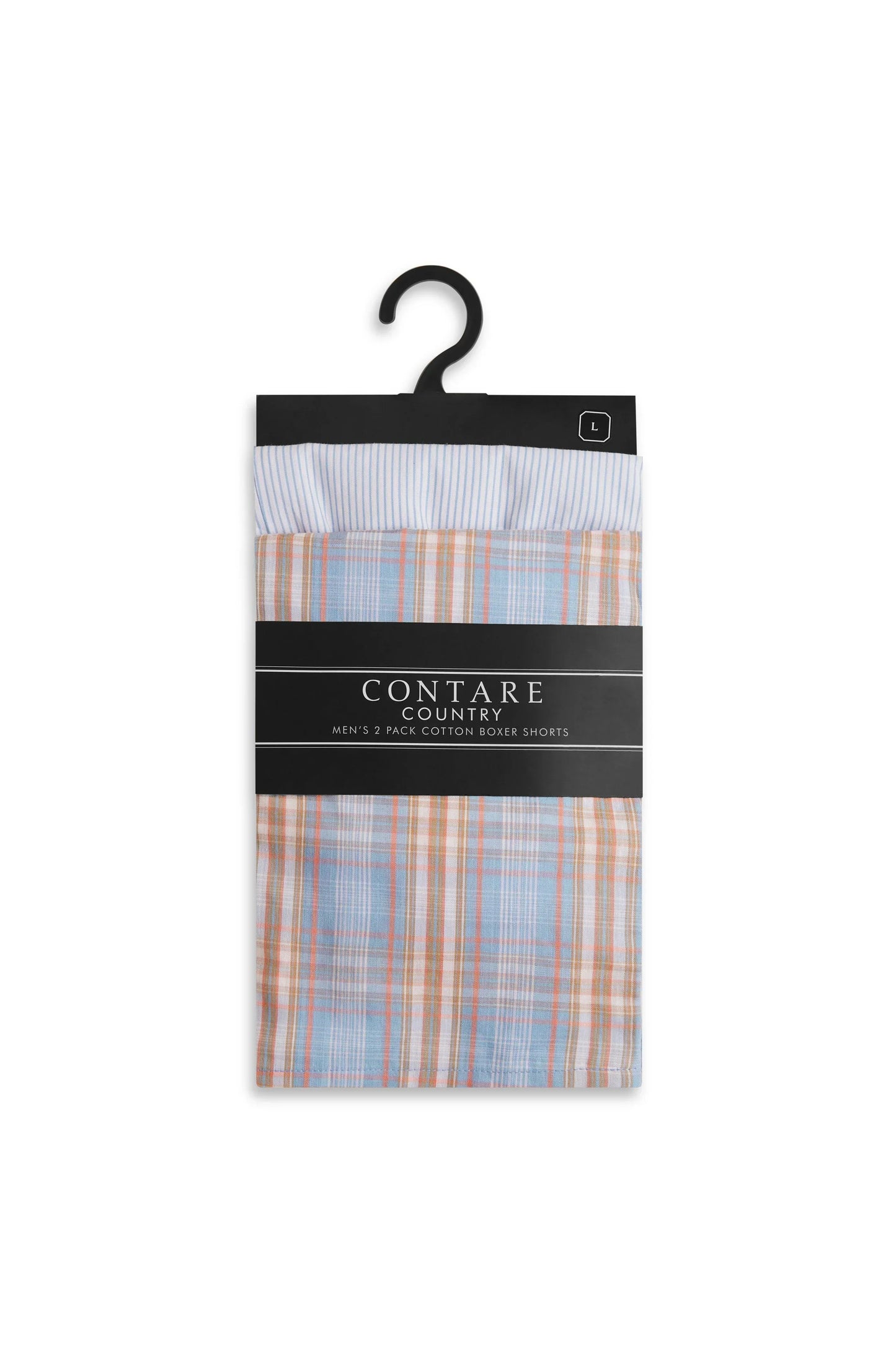 Peach & Blue Cotton 2Pack Boxer Shorts