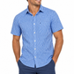Blue Gingham Short Sleeve Cotton Shirt