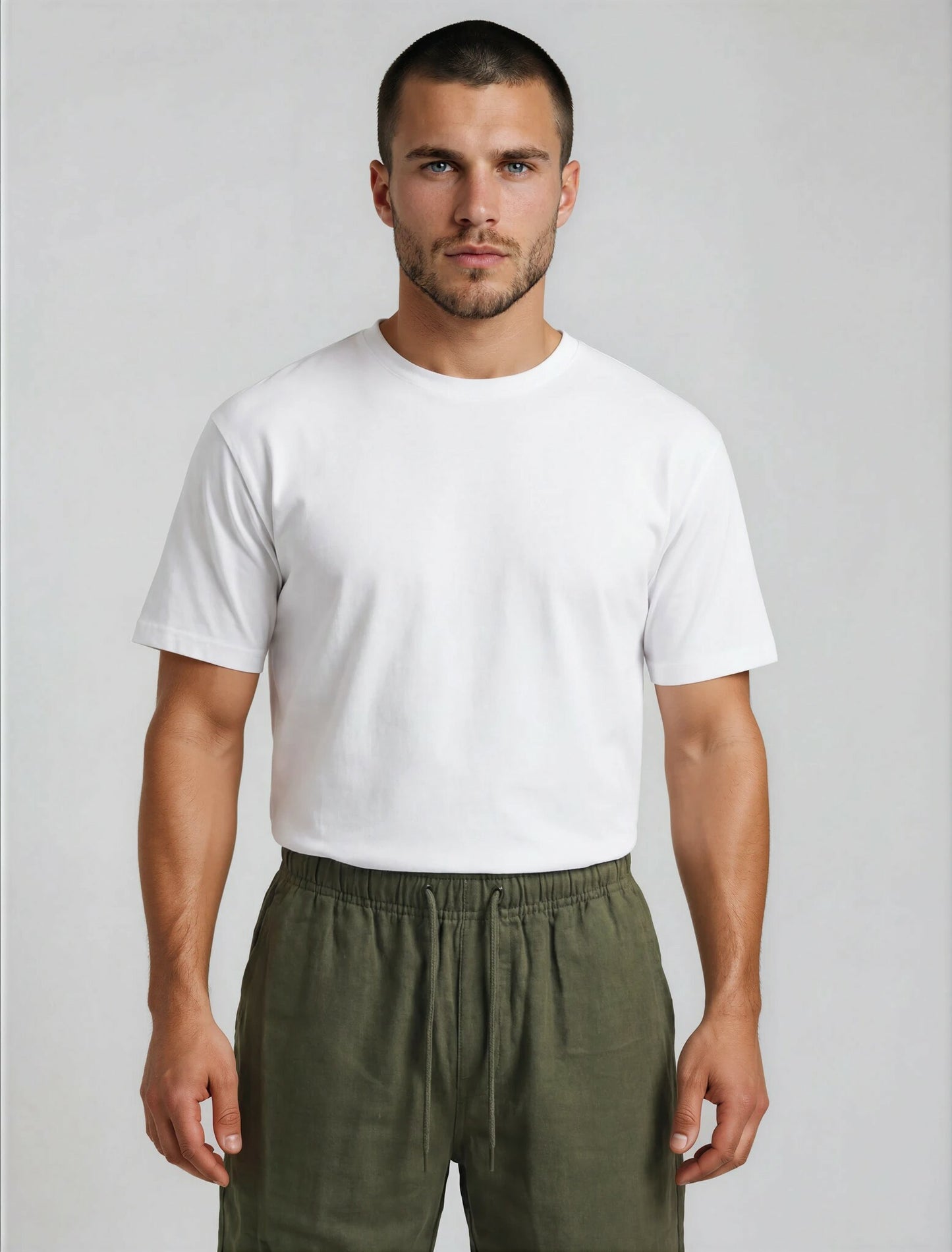 Khaki Linen Shorts