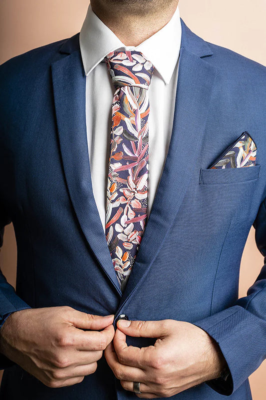 Protea Navy Tie