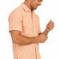 Orange Gingham Short Sleeve Cotton Shirt