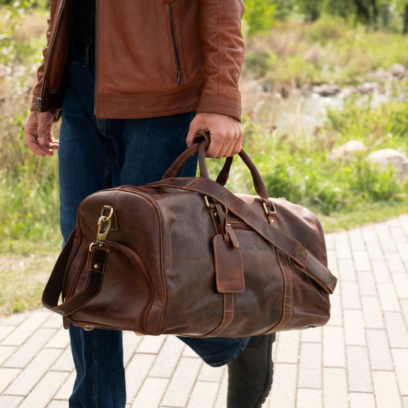 100% Leather Pioneer Duffel Bag