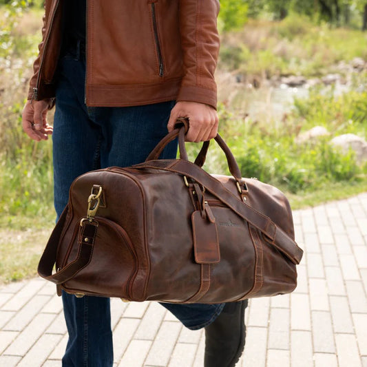 100% Leather Pioneer Duffel Bag