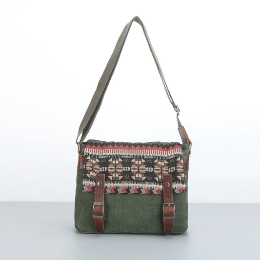 Green Aztec Satchel