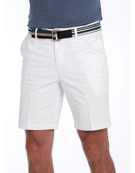 White Stretch Waist Shorts