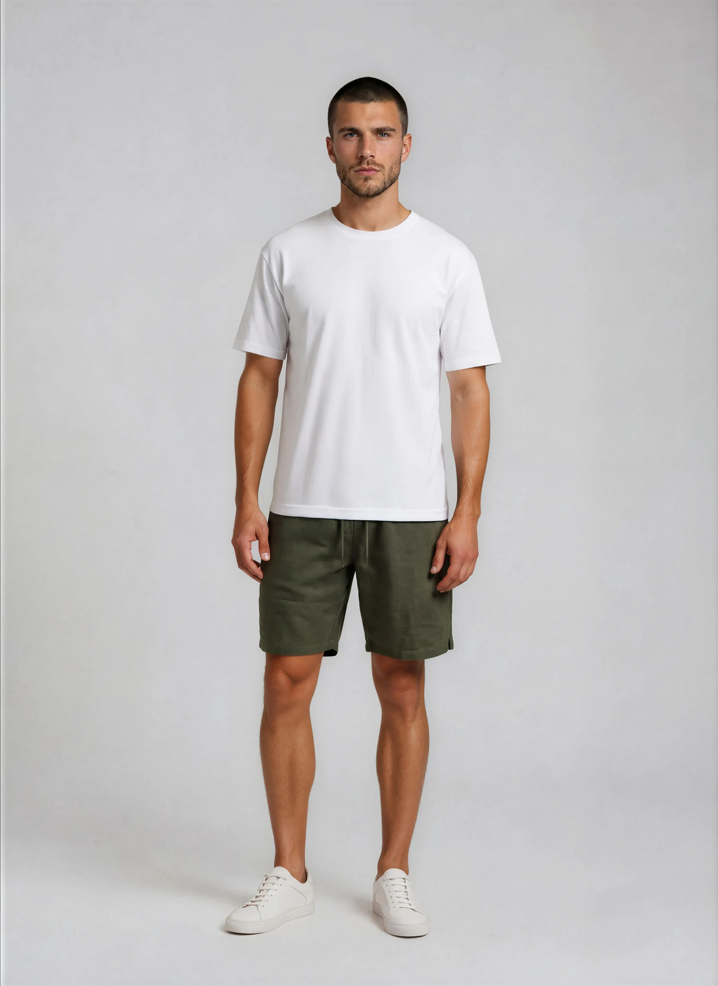 Khaki Linen Shorts