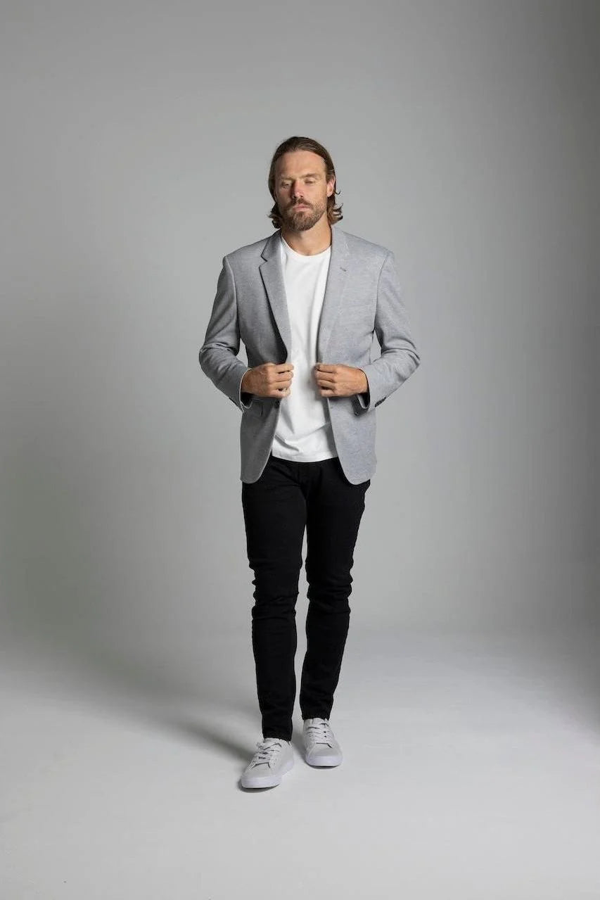 Grey Knit Blazer