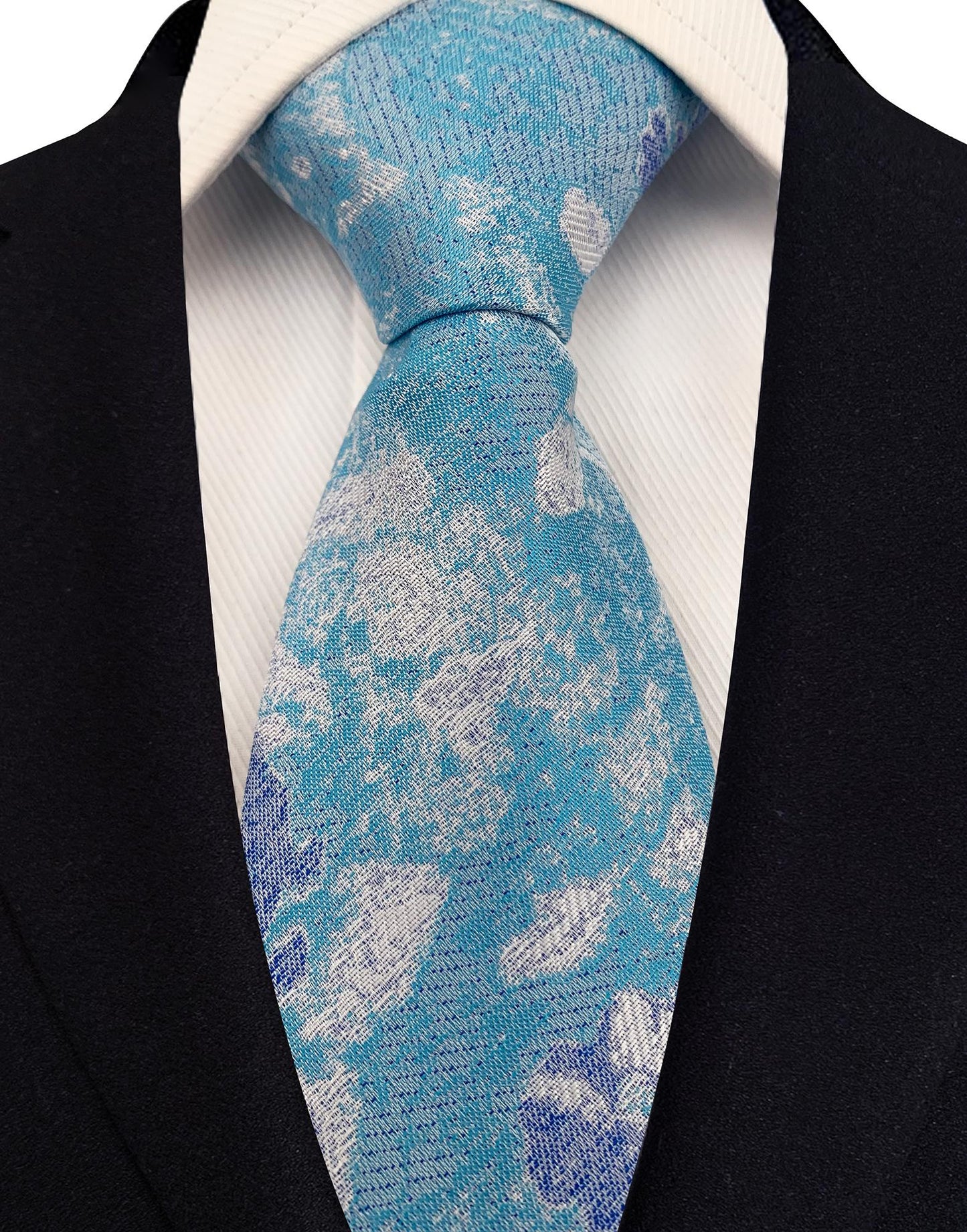 Aqua Floral Tie