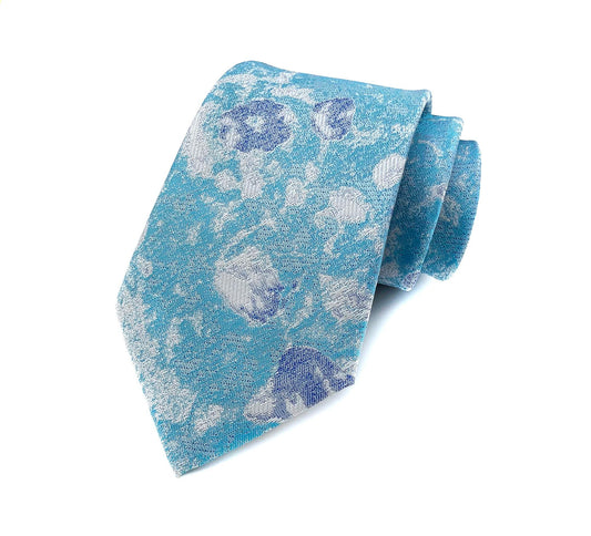 Aqua Floral Tie