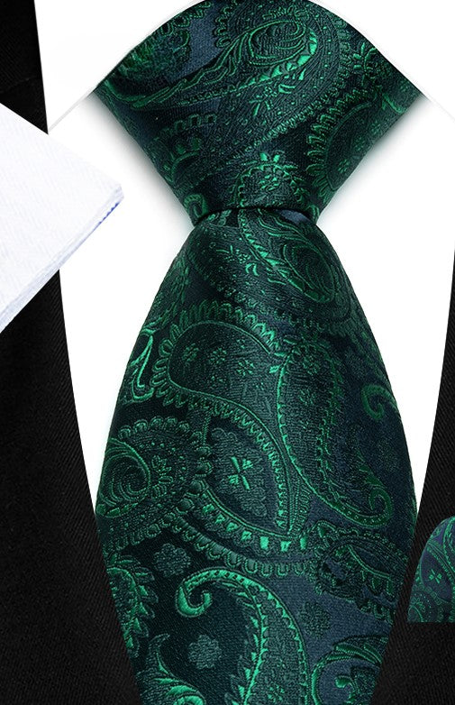 Navy Emerald Paisley Tie