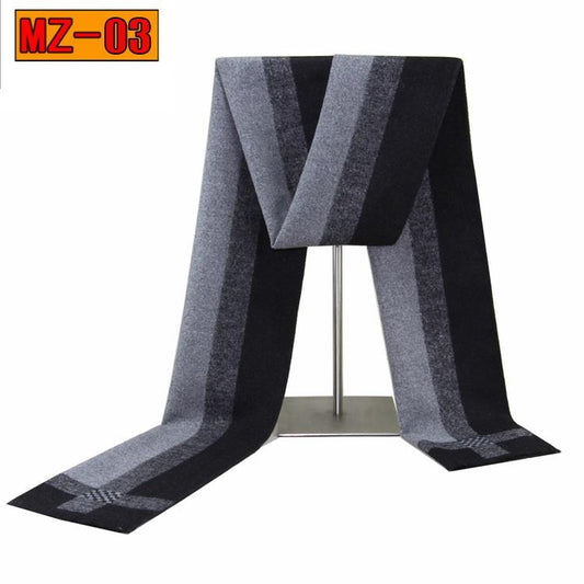 Black Stripe Wool Scarf