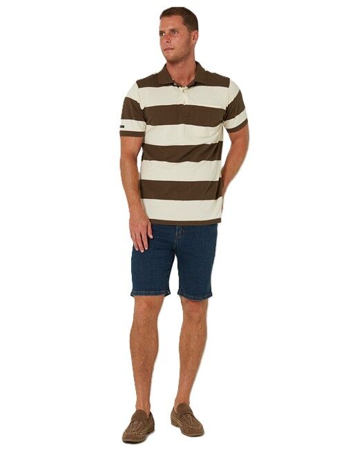 Olive and Cream Stripe Polo