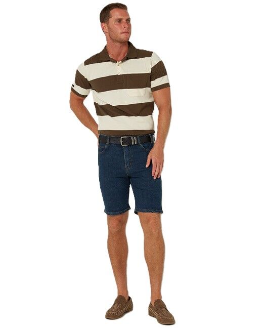 Olive and Cream Stripe Polo