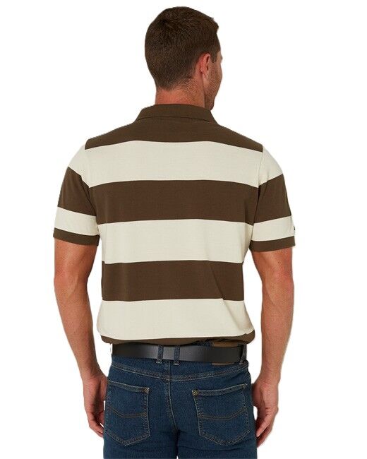 Olive and Cream Stripe Polo
