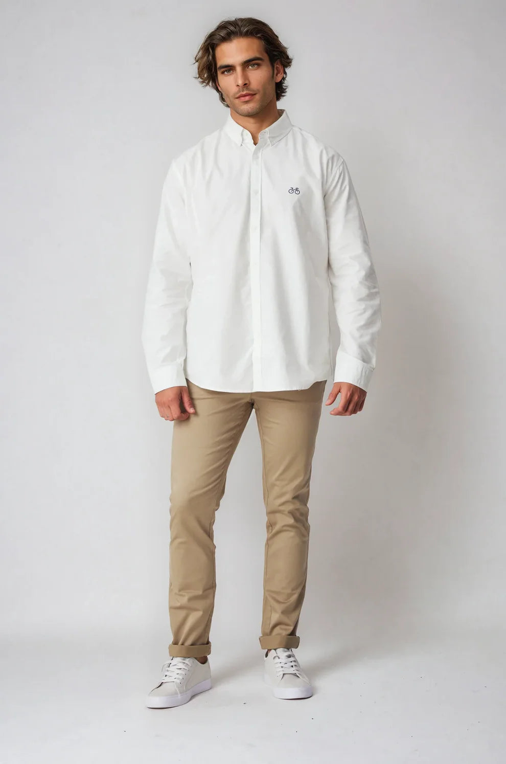White Long Sleeve Oxford Shirt